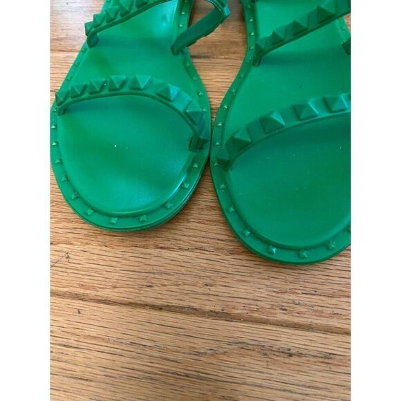 C&C California women’s Green rubber Studded ankle Strap open Sandals Size 6 - Picture 4 of 7